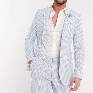 Seersucker Gingham Blazer